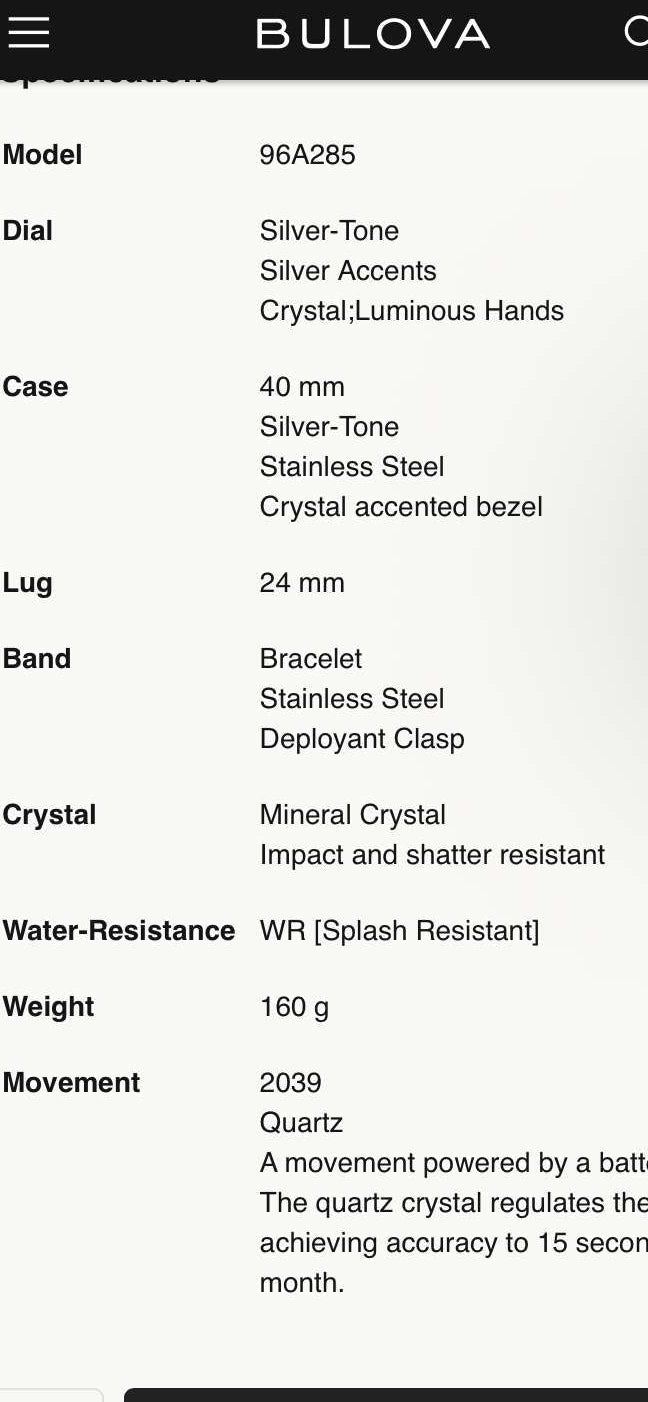 Bulova Octava 96A285